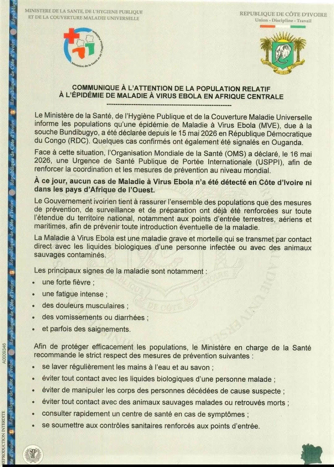 Ministère de la Santé et de l'Hygiène Publique