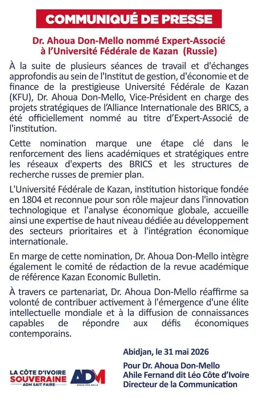 Communiqué Fernand Ahilé