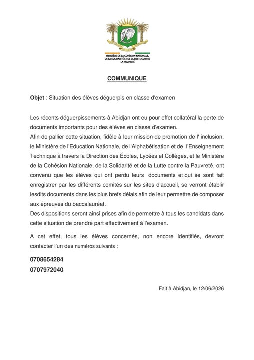 Ministère Cohésion Nationale, Solidarité et Lutte contre la Pauvreté