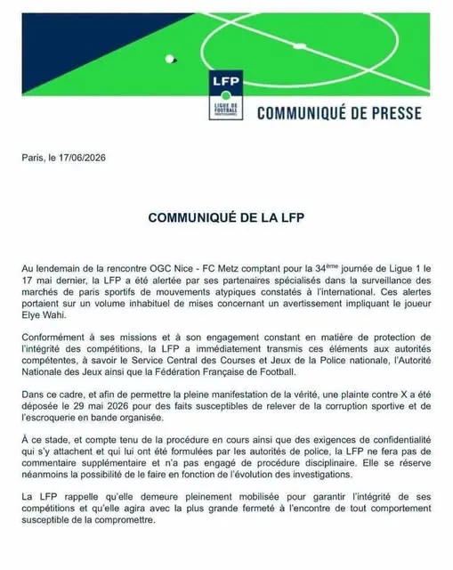 Communiqué LFP