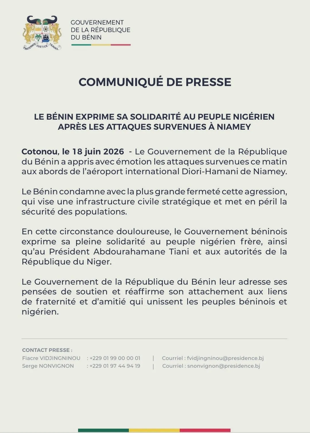 Gouvernement de la république du Bénin