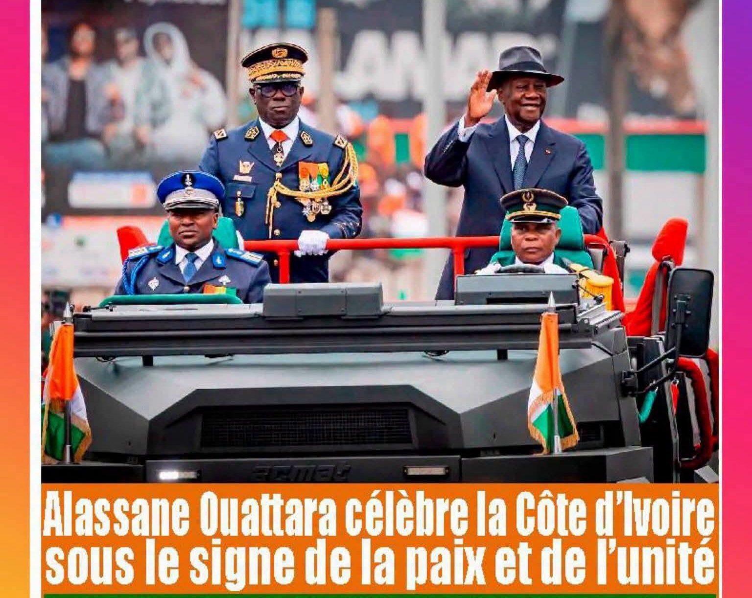 Revue de presse du 10 août : le défilé militaire de Yopougon et le discours d’Alassane Ouattara dominent les Unes