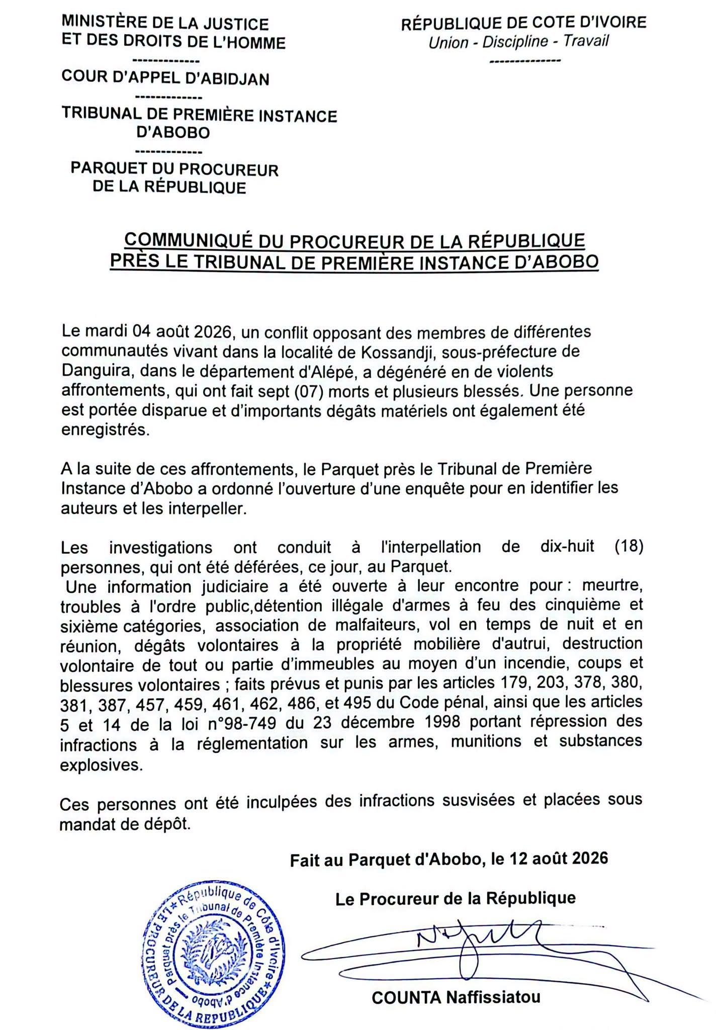 Ministère de la justice et des droits de l'Homme