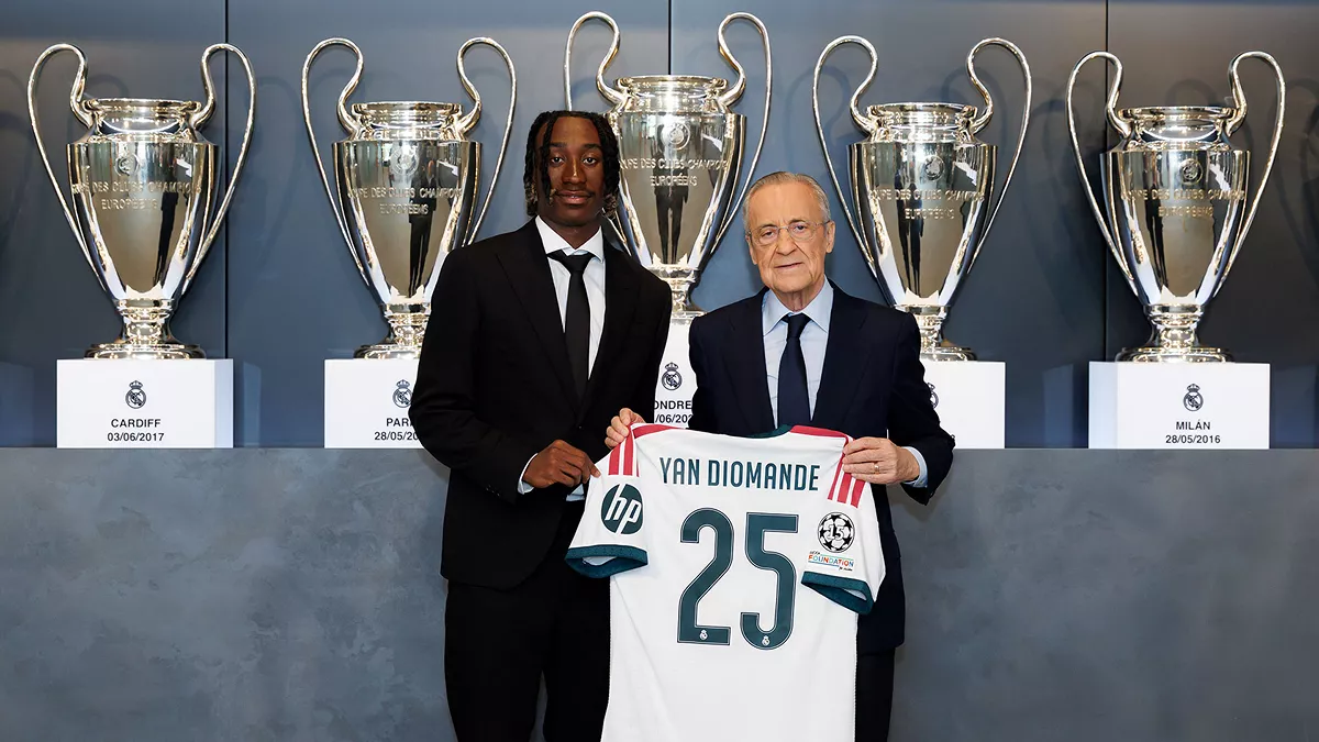 Yan Diomande officiellement présenté comme joueur du Real Madrid jusqu’en 2033