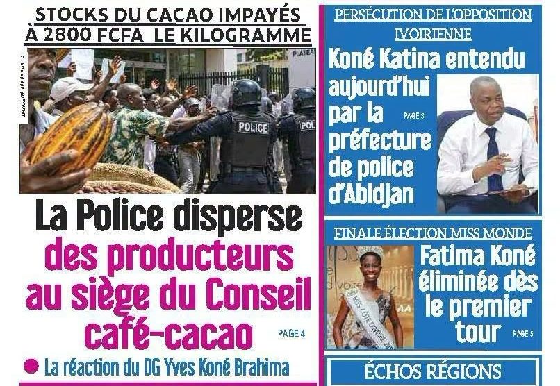 Revue de presse du 9 septembre : la tension monte autour de la convocation de Koné Katinan et du cacao