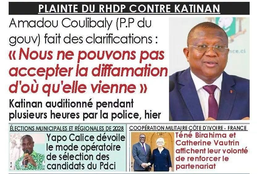 Revue de presse du 10 septembre : les grandes décisions du Conseil des ministres et l’audition de Koné Katinan à la Une des journaux