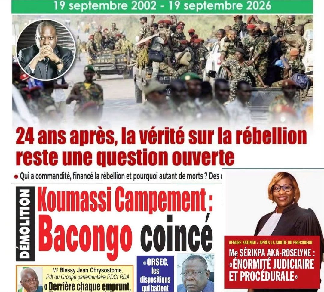 Revue de presse du 21 septembre : Affaire Katinan, crise de 2002, rentrée scolaire et sécurité au cœur des Unes ce lundi