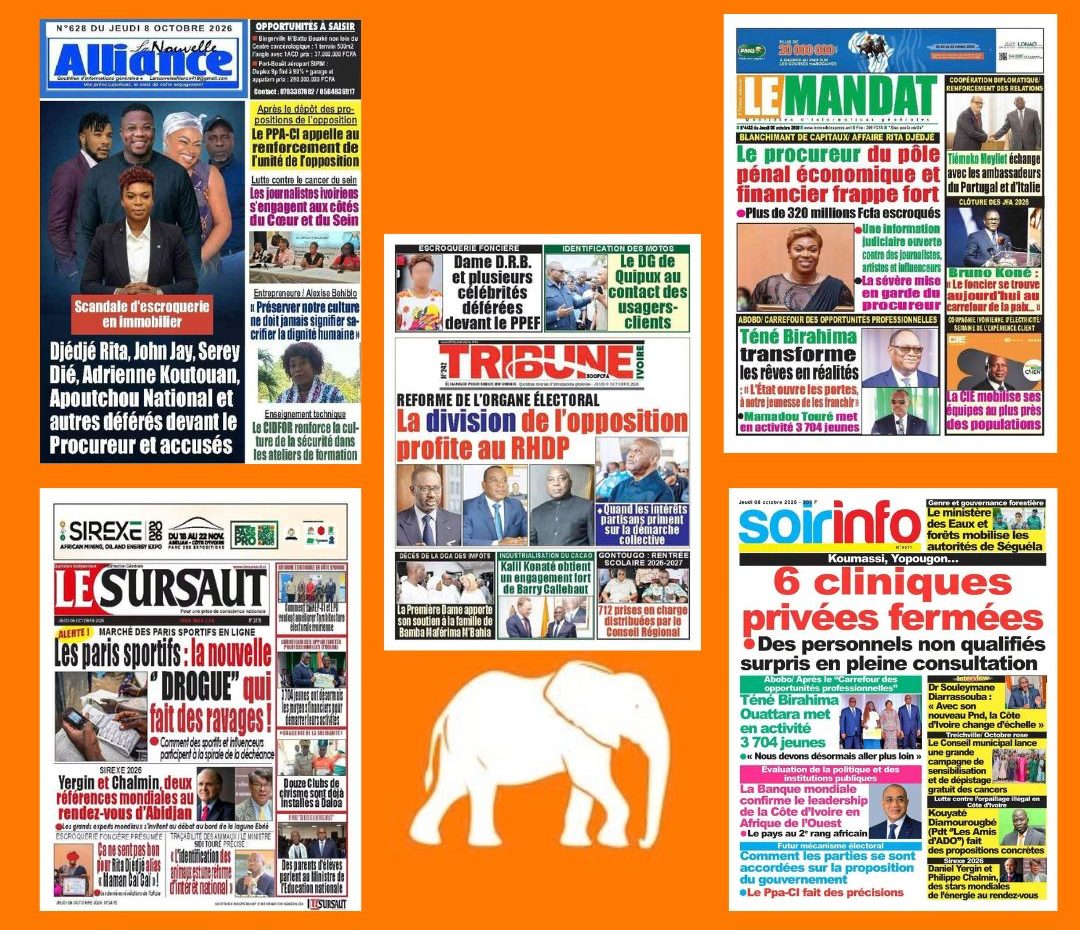 Revue du 8 octobre : Affaire escroquerie de 320 millions FCFA, divisions de l’opposition et paris sportifs au cœur de l’actualité